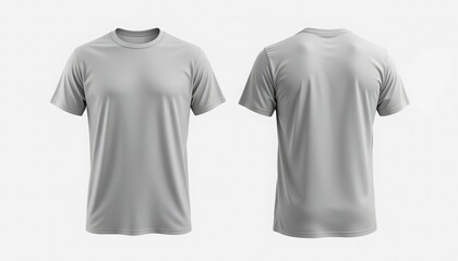 Blank Gray T-Shirt Mockup Front and Back View
