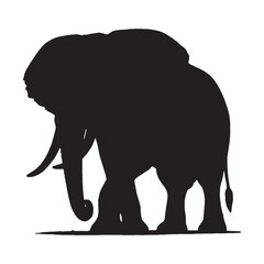Elephant Silhouette Vector - Realistic and Minimalist Wild Mammal Graphic for Logo and Branding Purposes - Elephant Vector - Elephant Icon - Elephant Illustration


