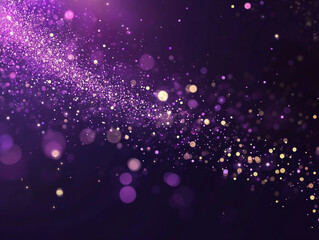 Obraz premium Luxury background with falling purple glitter particles