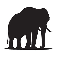 Fototapeta premium Elephant Silhouette Vector - Majestic Wildlife Illustration for Safari and Nature-Themed Designs - Elephant Vector - Elephant Icon - Elephant Illustration