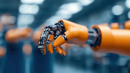 Robotic hand in factory setting