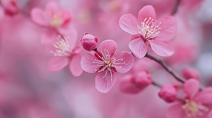 Obraz premium Spring blossoms in soft pink
