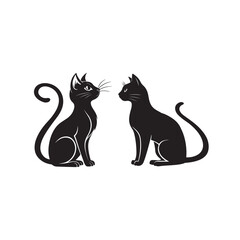 cat vector silhouette clip art logo design illustration