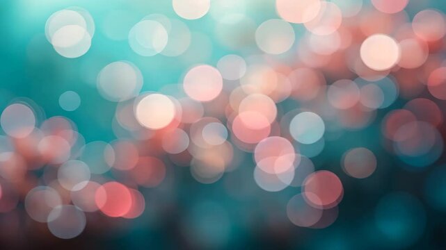 Abstract Bokeh Background with Teal and Salmon Color Soft Focus Effect