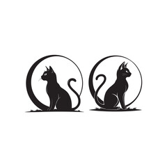 cat vector silhouette clip art logo design illustration