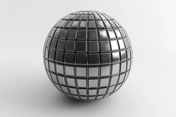 Silver disco ball with reflective surface