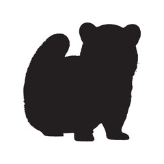 African Civet Silhouette Vector - Bold and Strong Nocturnal Mammal Clipart for Nature-Themed Products - African Civet Vector - African Civet Icon - African Civet Illustration

