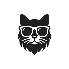 Fototapeta premium cat vector silhouette clip art logo design illustration