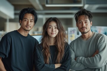 Fototapeta premium Creative Asian Agency Team Collaborating on Digital Campaign Projects