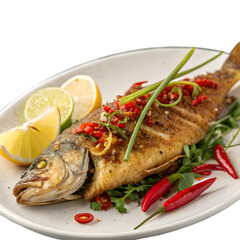 fried fish with vegetables