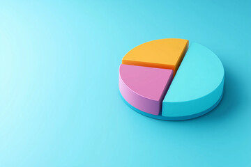 Obraz premium Colorful 3D pie chart on blue background