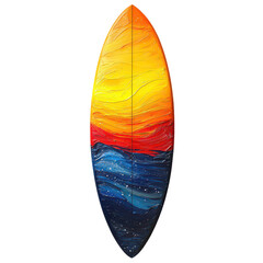 Vibrant Surfboard Profile isolated on transparent background
