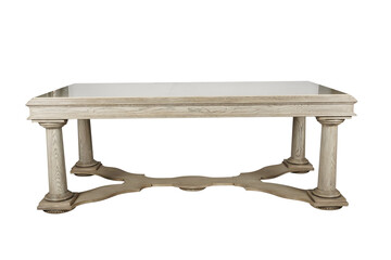 wooden chair isolated on white  Fleur De Lis Living Elkmont Coffee Table  © Ash Editor