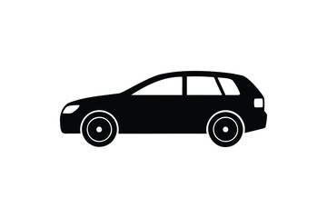 Fototapeta premium Car icon silhouette on white background