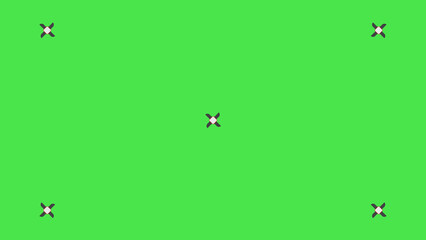 Green screen background, VFX motion tracking markers. Art design green screen backdrop template. Abstract concept video footage replacement tracking markers element.