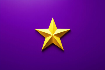 Obraz premium Yellow star rating icon on purple background