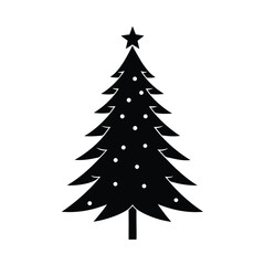 Obraz premium Set of Christmas tree vector illustrations for holiday and winter decoration