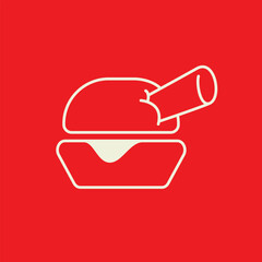 simple doodle burger tank illustration