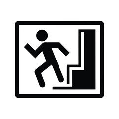 Emergency exit and pedestrian crossing sign illustration