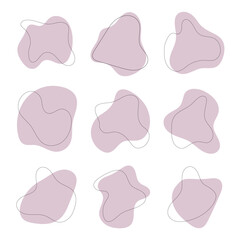 A collection of smooth and dynamic abstract elements in soft purple tones. Great for artistic and branding purposes.