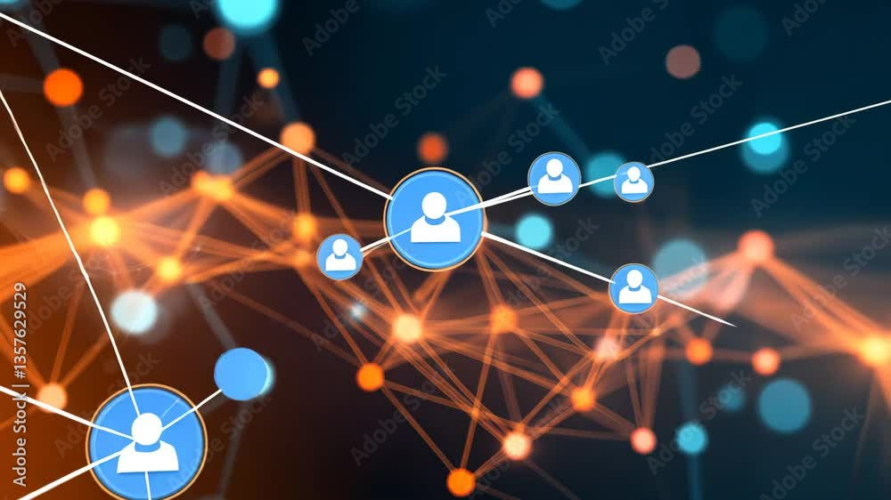 Poster tech and connectivity visualized in graph format generative ai