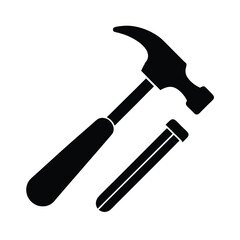 hammer and nail vector illustration