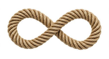 Intertwined Natural Hemp Rope Forming Infinity Symbol Nautical Rustic Texture Background