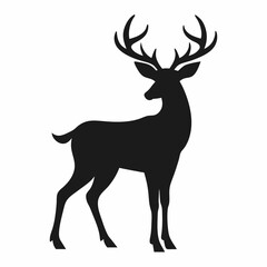 Stag vector Silhouette on white background