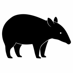 Tapir vector Silhouette on white background