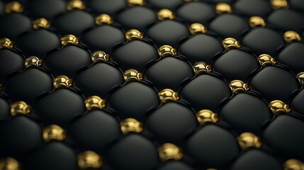 Fototapeta premium Elegant black and gold pattern, a closeup study of intricate design texture