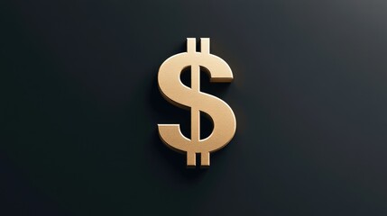 Golden Dollar Sign on Dark Background: Wealth, Finance, and Prosperity