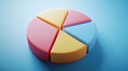 Obraz premium Colorful 3D Pie Chart Data Visualization