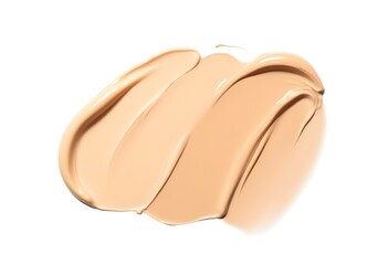 Makeup foundation swatches isolated on white background. Brown color correcting cream strokes of various shades. Skin tone concealer smear smudge