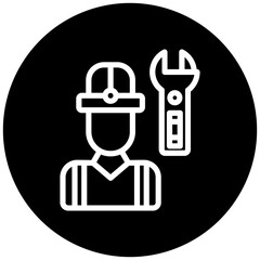 Construction Worker Icon Style