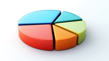 Obraz premium Colorful 3D Pie Chart Data Visualization