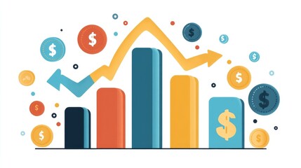 Financial Growth Chart: Upward Trend and Investment Success