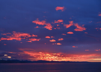 Sunset on the coast of the city of Donostia-San Sebastián, Euskadi