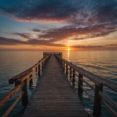 Fototapeta premium pier at sunset