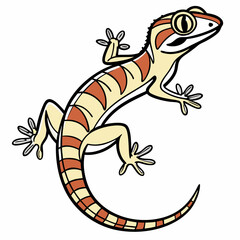 Striking Gecko Illustration: A captivating illustration of a gecko, showcasing vibrant colors and intricate patterns, crawling gracefully.