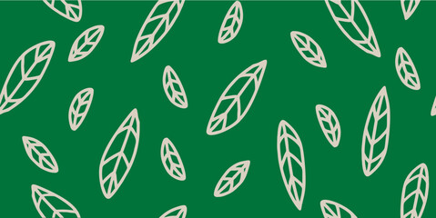 Green seamless pattern with leaves.  Seamless pattern. Modern vector template for design.
