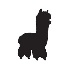Alpaca Silhouette Vector - Traditional and Elegant Wool-Producing Animal Symbol for Artisan Themes - Alpaca Vector - Alpaca Icon - Alpaca Illustration

