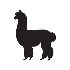 Alpaca Silhouette Vector - Unique Andean Farm Animal Logo for Adventure and Outdoor Brands - Alpaca Vector - Alpaca Icon - Alpaca Illustration

