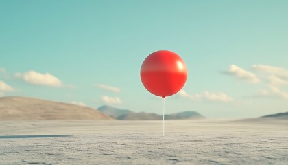 Red Balloon Desert Landscape.