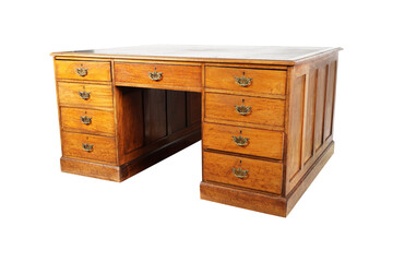 wooden cabinet isolated on white  Vintage Walnut Desk - Curated Collection | Vinterior
