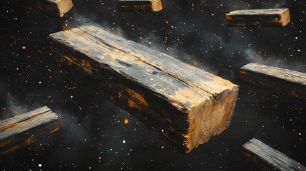 Floating Wooden Beams in Space Generative Ai