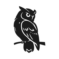 Owl logo. Detailed pattern, strict look, symbol of wisdom, intelligence, protection, suitable for branding and design. Owl logo, tribal owl, vector owl, owl emblem