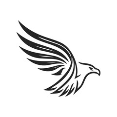 Obraz premium A minimalist eagle logo in flight. Symbol of strength, freedom and leadership. Suitable for branding, sports and business. Eagle logo, flying eagle, tribal eagle, eagle emblem