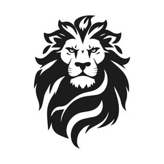 Lion logo with detailed mane. Symbol of strength, power and confidence. Suitable for branding, business, sports and design. Lion logo, roaring lion, tribal lion, lion emblem