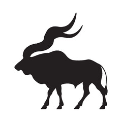 Ankole Watusi Silhouette Vector - Strong and Graceful Bull Clipart for High-Resolution Graphics - Ankole Watusi Vector - Ankole Watusi Icon - Ankole Watusi Illustration

