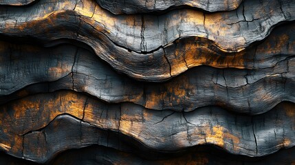 Wavy Burnt Wood Texture Generative Ai